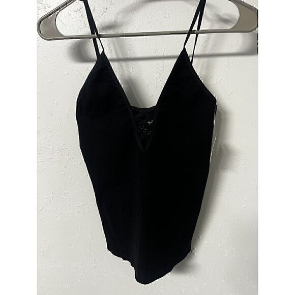 FREE PEOPLE BUNDLE BASIC, GRAY BODYSUIT PULLOVER, BLACK SPAGHETTI TANK BLACK, XS - Picture 7 of 7